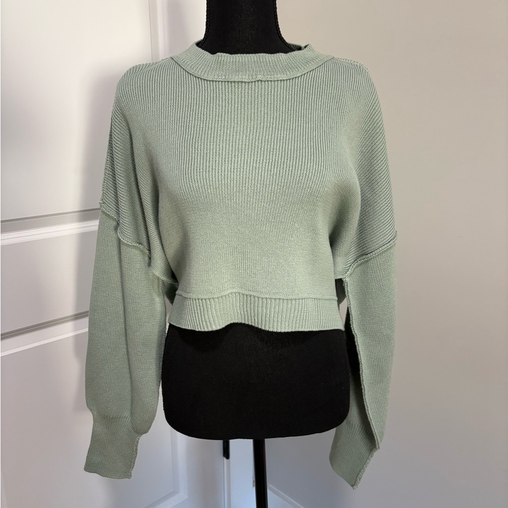 Pink Rose Cropped Sweater, NWT